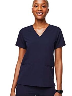Figs Women’s V-Neck Scrub Top - Navy